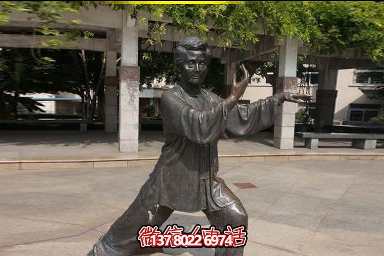 仿銅擺件-公園景觀(guān)太極老太太玻璃鋼裝飾