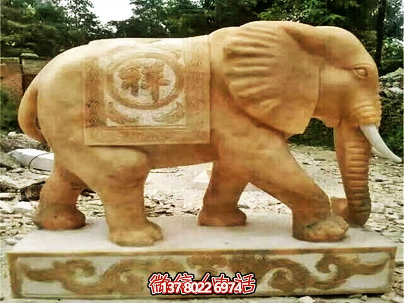 吉祥浮雕大象雕塑——完美融合戶(hù)外園林創(chuàng  )意石雕