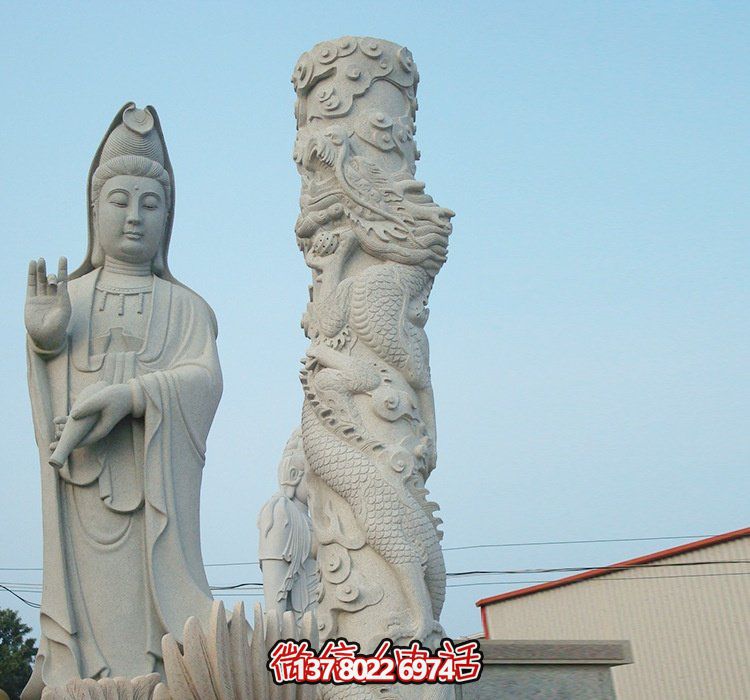 精美絕倫的大理石雕刻觀(guān)音菩薩雕塑