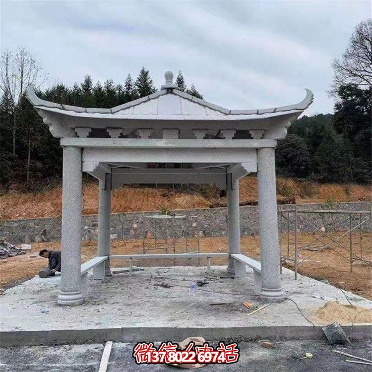 獨具魅力的石雕涼亭，點(diǎn)綴園林景觀(guān)
