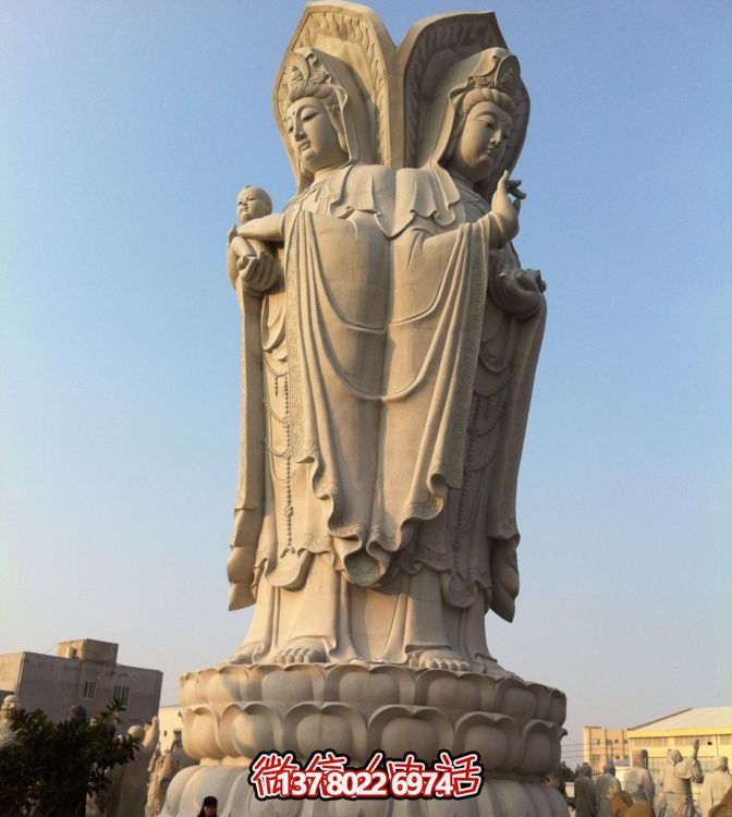 大型觀(guān)音大理石雕塑，精美的園林景觀(guān)裝飾