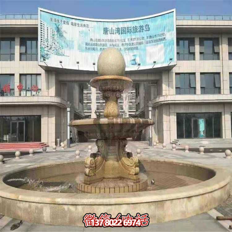 精致石雕噴泉，美化小區、別墅、大理石環(huán)境