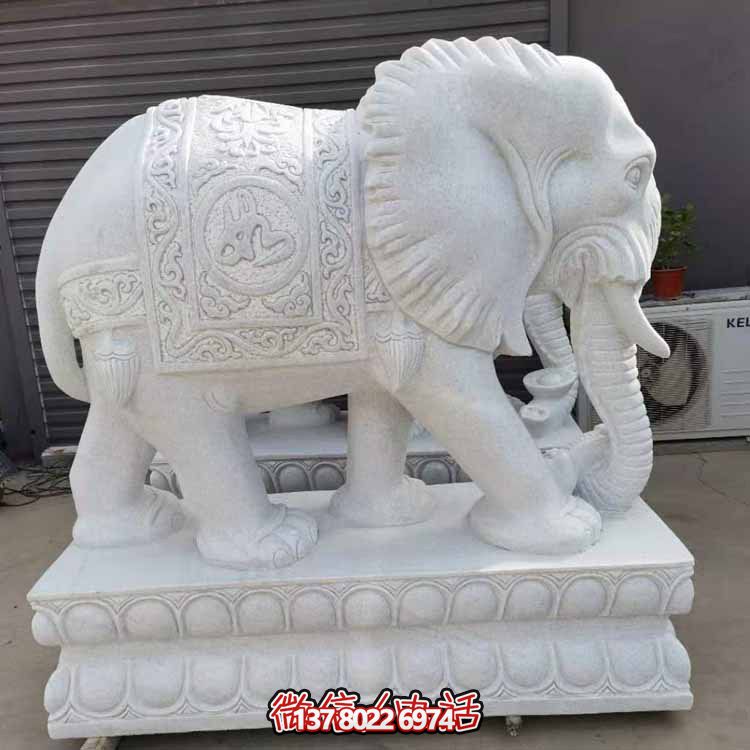漢白玉雕塑藝術(shù)，景觀(guān)裝置招財大象