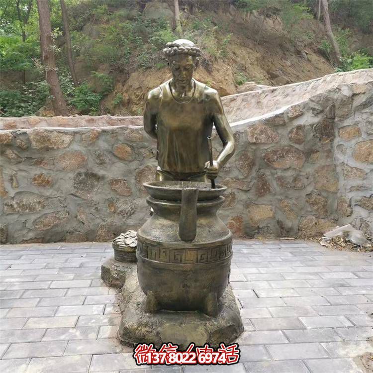 玻璃鋼仿銅人物景觀(guān)戶(hù)外公園釀酒裝飾