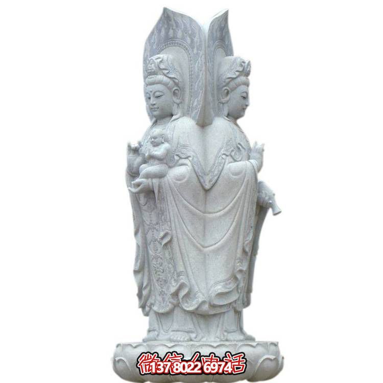 漢白玉雕刻觀(guān)音佛像擺件