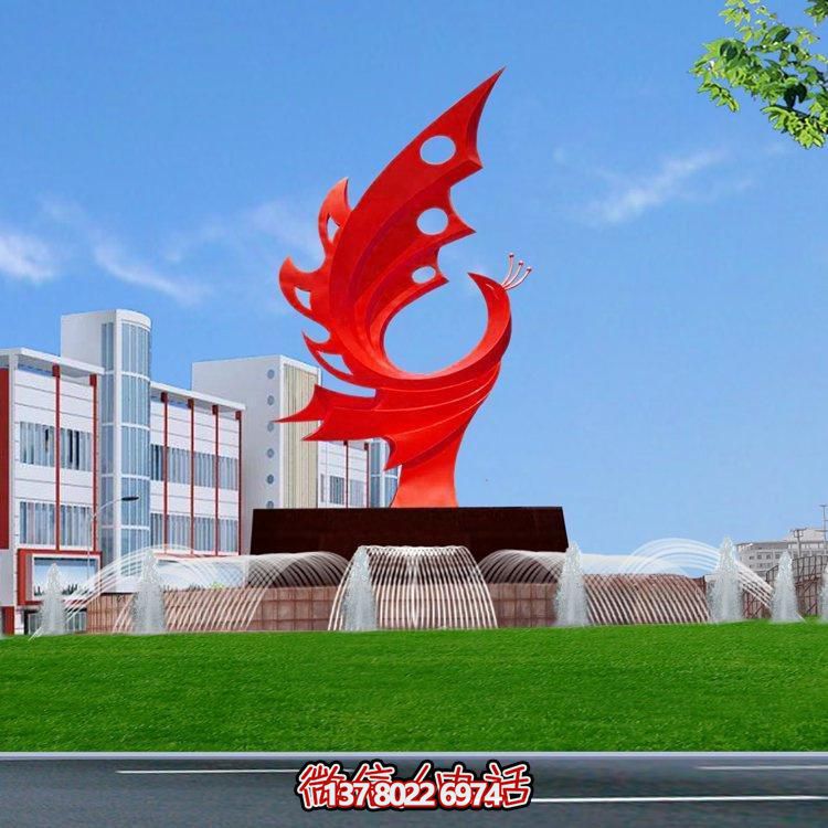 不銹鋼鳳凰標志擺件，凸顯企業(yè)形象