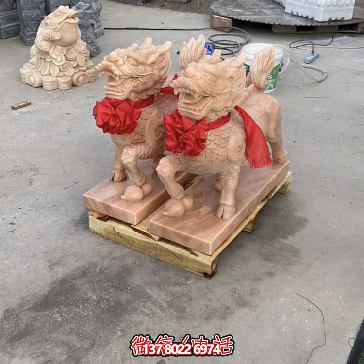 企業(yè)工廠(chǎng)晚霞紅鎮宅招財麒麟雕塑