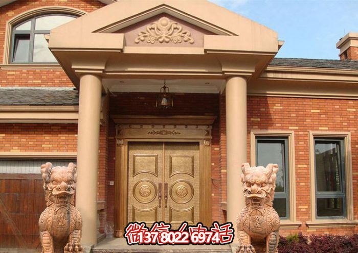 別墅景區門(mén)口大型景觀(guān)晚霞紅石雕麒麟雕塑 別墅景區門(mén)口大型景觀(guān)晚霞紅石雕麒麟雕塑