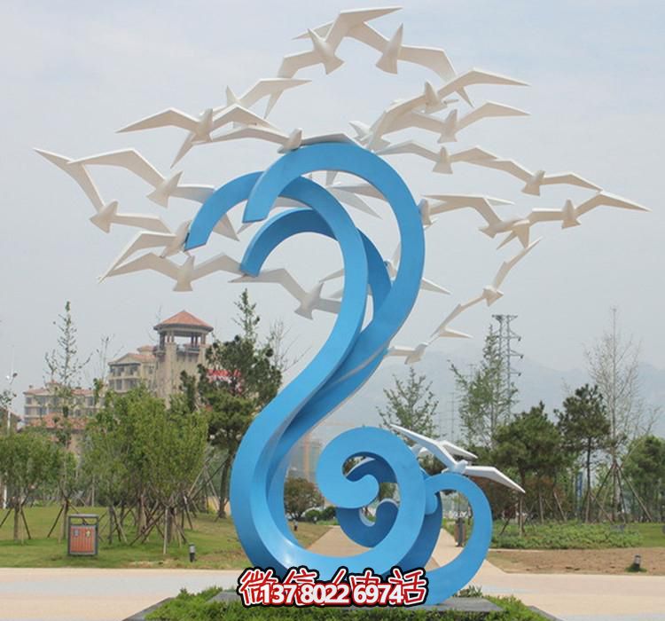 公園不銹鋼創(chuàng )意大雁雕塑 公園不銹鋼創(chuàng )意大雁雕塑