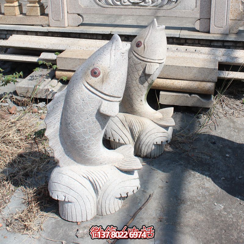 公園廣場(chǎng)鯉魚(yú)吐水景觀(guān)石雕噴泉