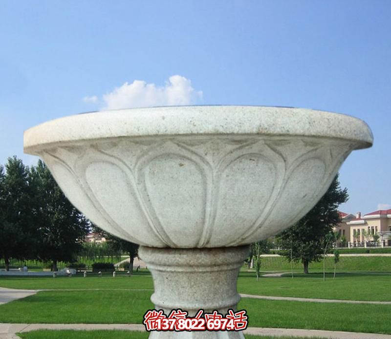 大理石花缽戶(hù)外景觀(guān)大型擺件花盆雕塑