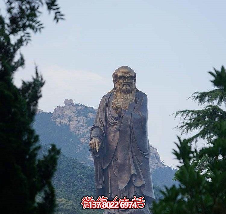 戶(hù)外大型鑄銅老子雕像，仿古做舊古代名人擺件