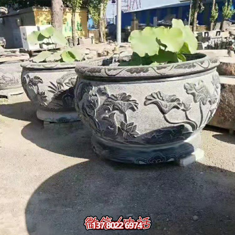 青石石雕戶(hù)外園林景觀(guān)魚(yú)缸