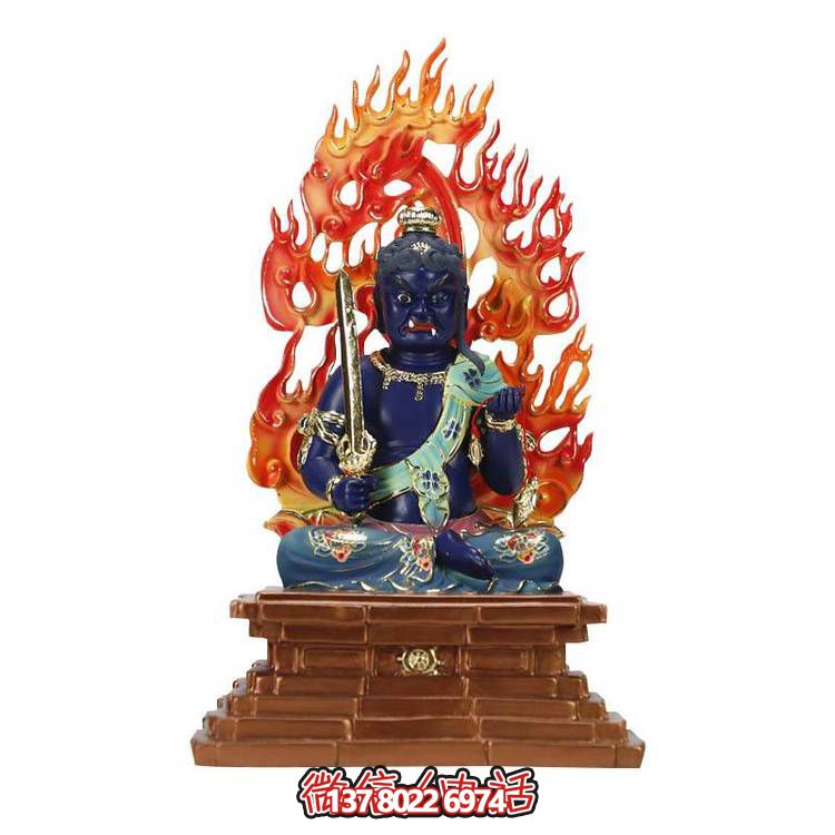 八大守護神十二生肖樹(shù)脂雕刻貼金彩繪佛像