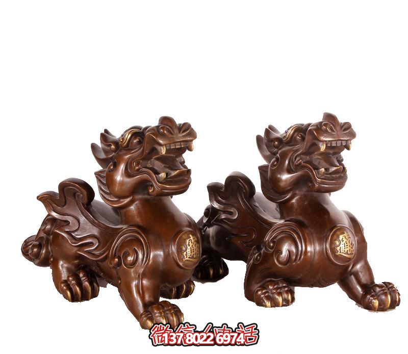 戶(hù)外景區玻璃鋼仿銅貔貅雕塑