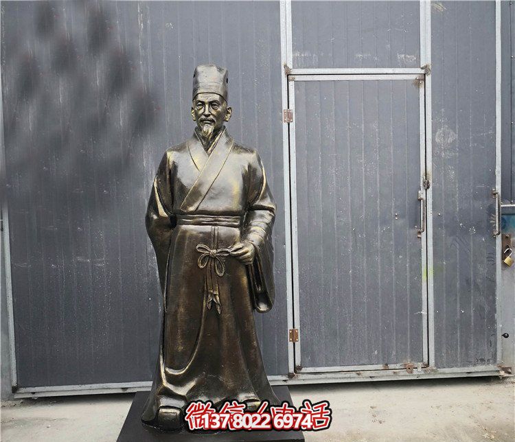 廣場(chǎng)擺放行醫李時(shí)珍人物漆金玻璃鋼雕塑 廣場(chǎng)擺放行醫李時(shí)珍人物漆金玻璃鋼雕塑