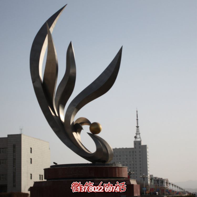 不銹鋼烤漆噴漆抽象戶(hù)外景觀(guān)鳳凰標志雕塑