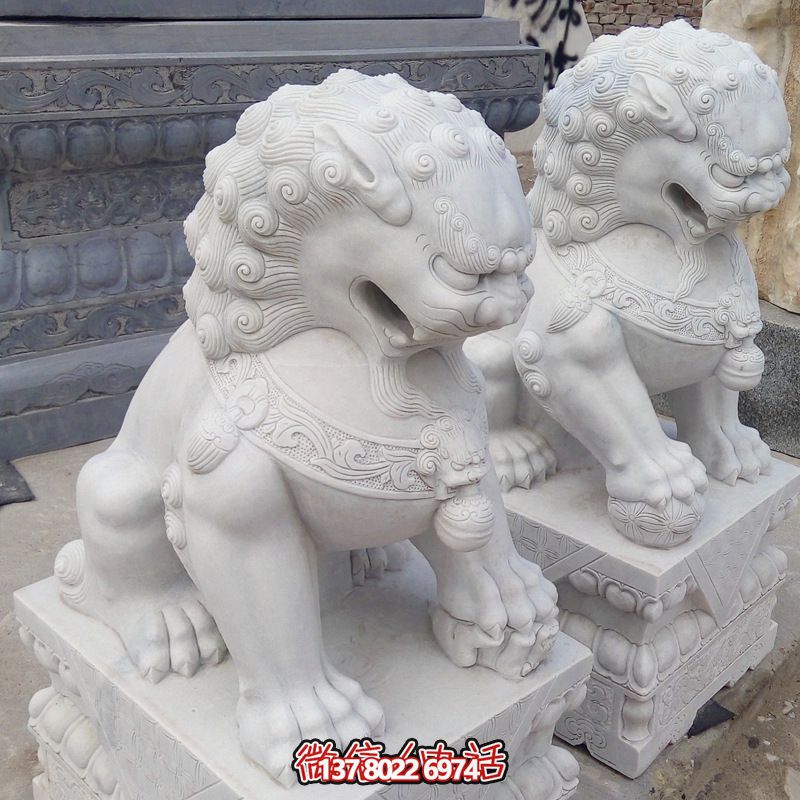 廣場(chǎng)創(chuàng )意漢白玉石雕石獅子雕塑 廣場(chǎng)創(chuàng )意漢白玉石雕石獅子雕塑