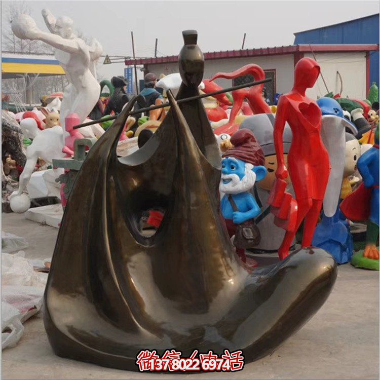 吹笛子的抽象人物雕塑戶(hù)外園林景觀(guān)雕塑