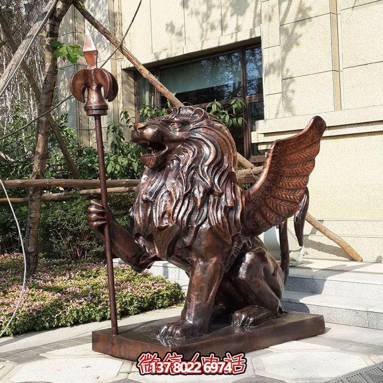 別墅小區門(mén)口大新銅雕獅子雕塑