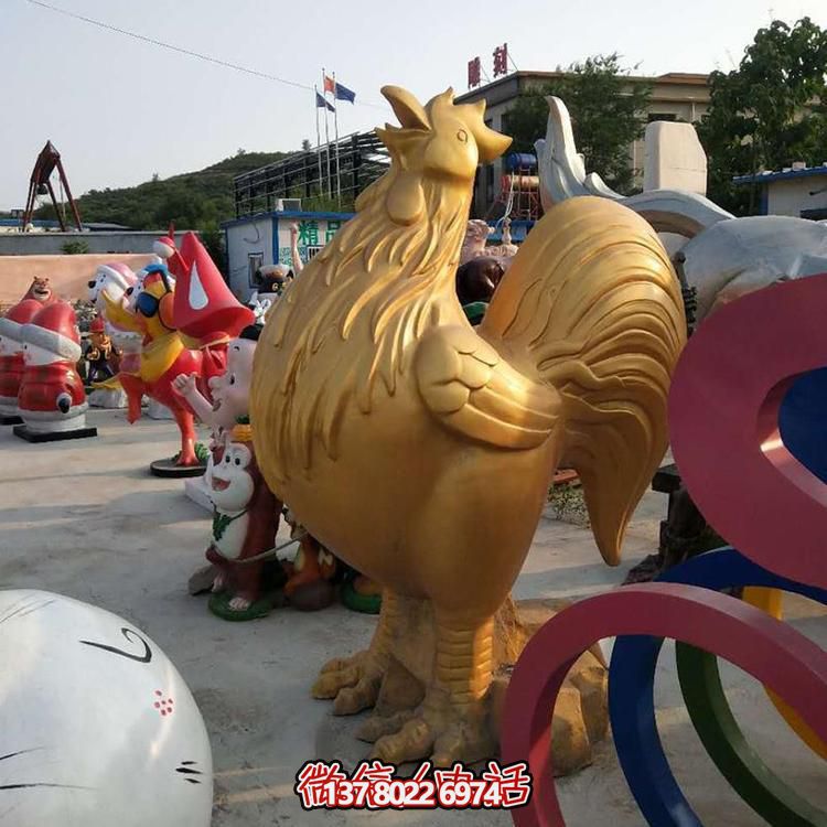 玻璃鋼戶(hù)外農村大型公雞雕塑