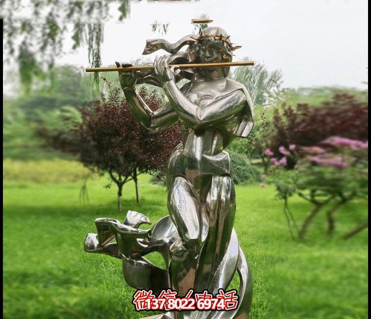 戶(hù)外不銹鋼草坪創(chuàng )意吹笛子的女孩公園吹奏雕塑 戶(hù)外不銹鋼草坪創(chuàng )意吹笛子的女孩公園吹奏雕塑