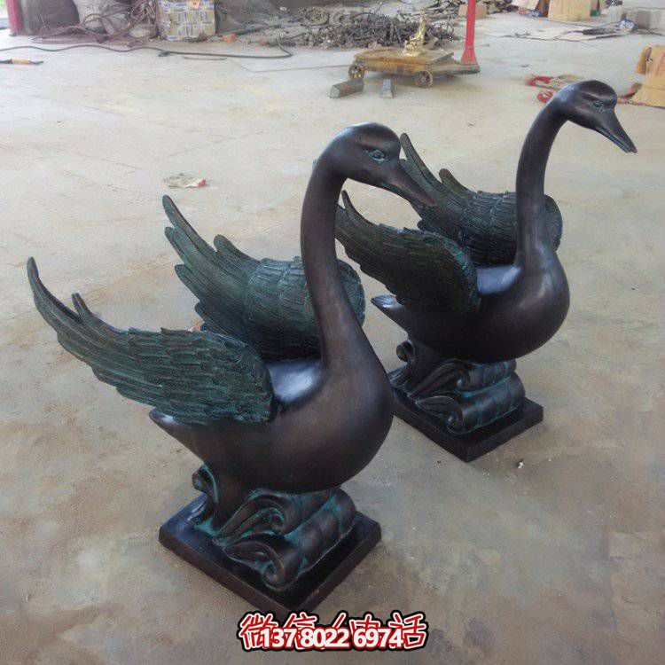 水景玻璃鋼仿銅仿古動(dòng)物景觀(guān)噴泉天鵝雕塑