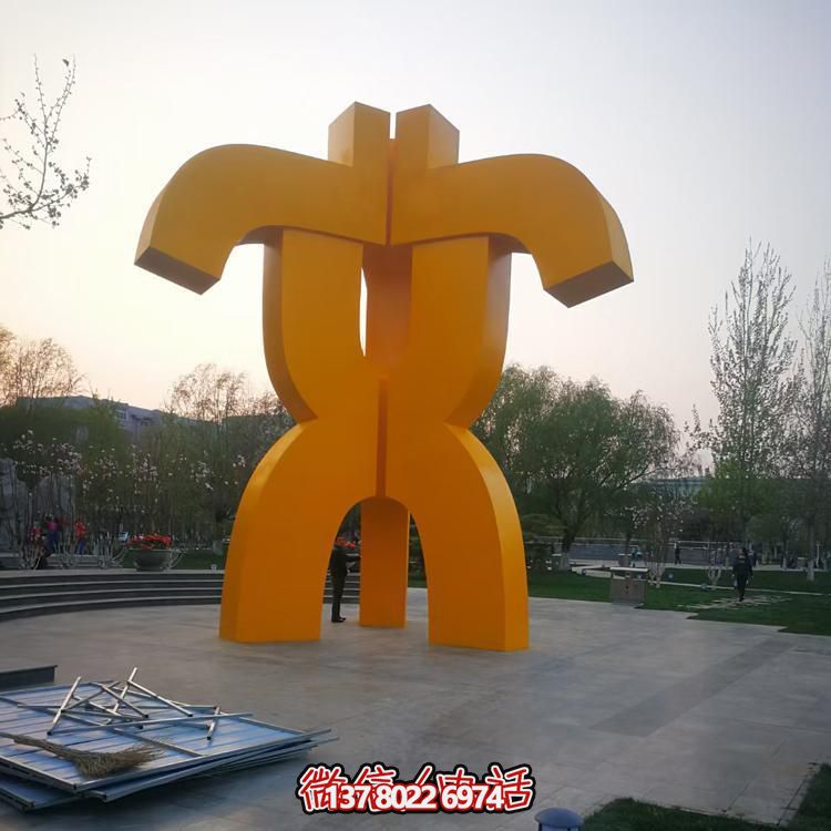 大型不銹鋼噴漆抽象文字景觀(guān)藝術(shù)造型雕塑