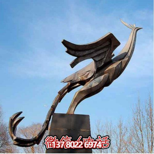 戶(hù)外城市標志不銹鋼創(chuàng  )意大型鳳凰雕塑