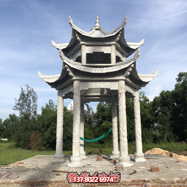 小區村莊戶(hù)外休息雙層青石涼亭