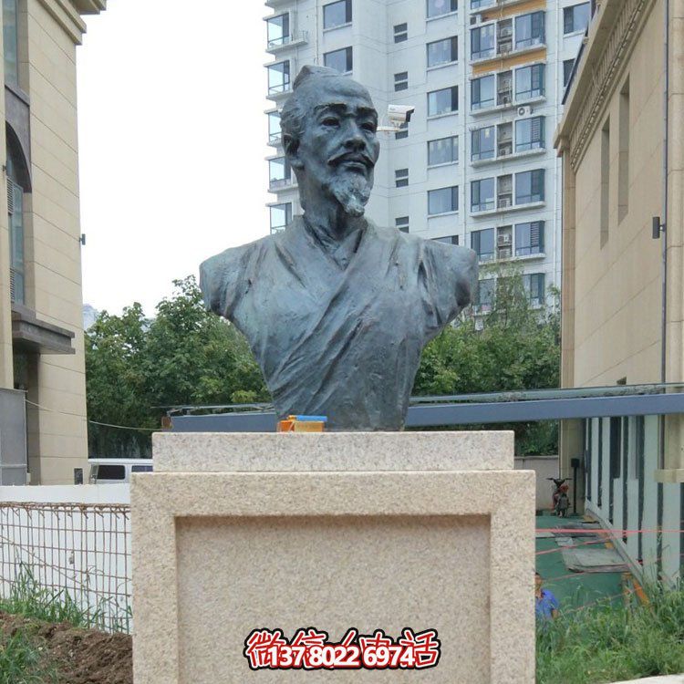 古代名人景觀(guān)銅雕校園胸像雕塑