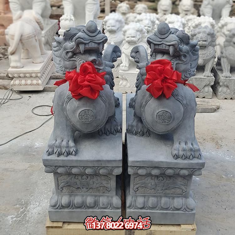 石雕晚霞紅家用門(mén)口酒店招財辟邪瑞獸貔貅雕塑
