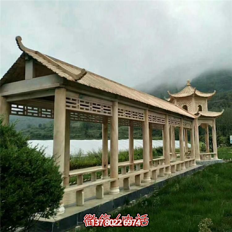 景區公園大型大理石石雕乘涼休息長(cháng)廊