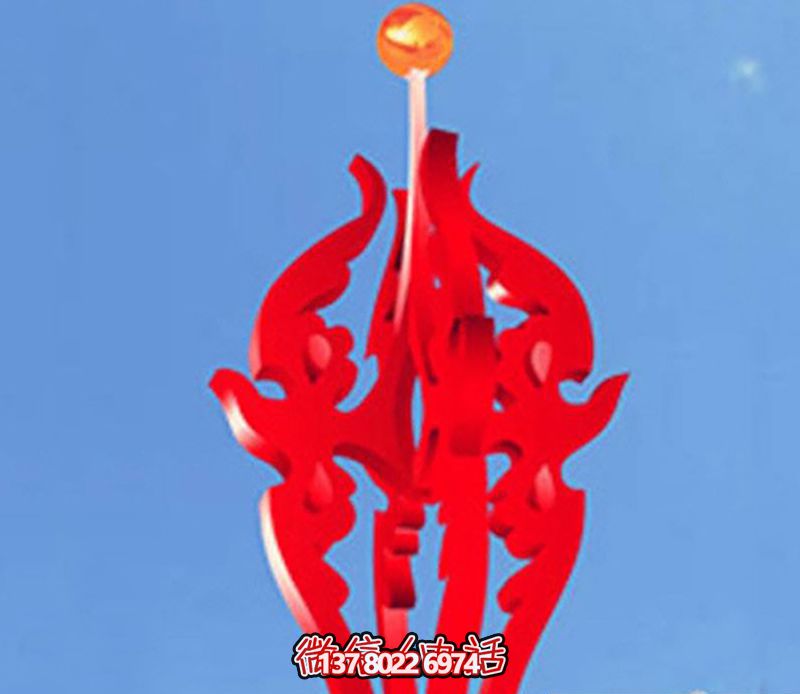 觀(guān)光景區圖騰不銹鋼火苗雕塑