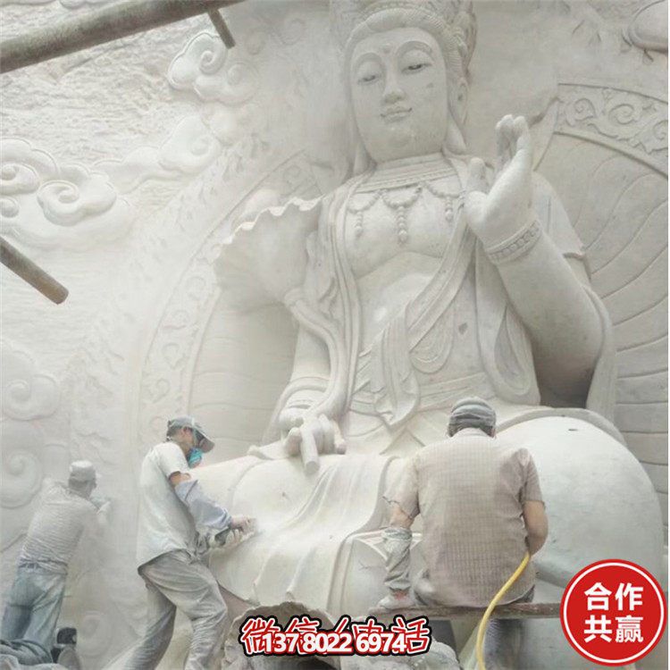 大理石石雕戶(hù)外景區大型觀(guān)音雕塑