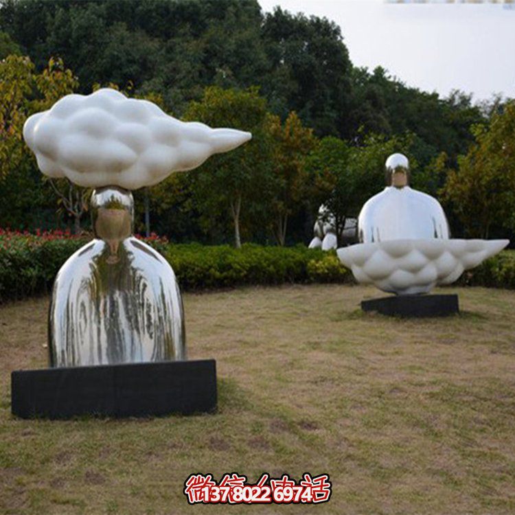 廣場(chǎng)不銹鋼戶(hù)外創(chuàng  )意祥云雕塑擺件
