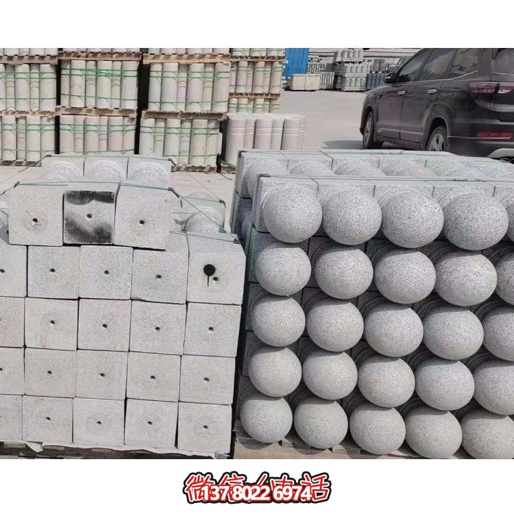 天然花崗巖雕刻擋車(chē)石球學(xué)校廣場(chǎng)門(mén)口擺件