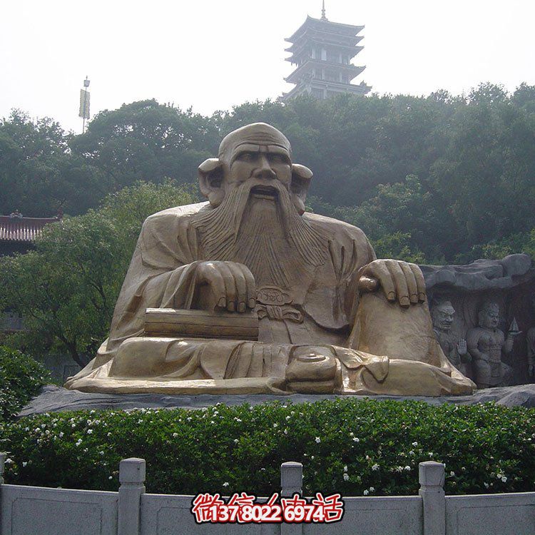 廣場(chǎng)景區大型銅雕老子，戶(hù)外仿銅古代人物雕塑