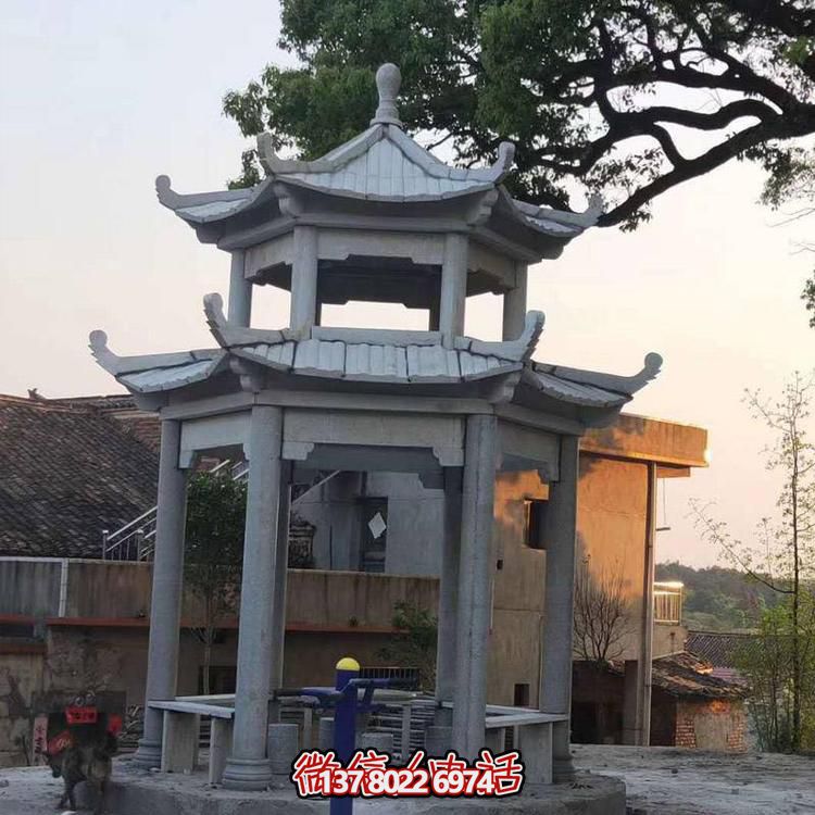 園林戶(hù)外大理石石雕雙層中式?jīng)鐾? title=