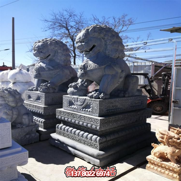 鎮宅招財景區古建青石石獅子園林動(dòng)物石雕擺件