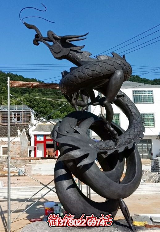 園林戶(hù)外玻璃鋼仿銅創(chuàng  )意龍雕塑