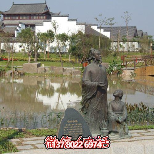 玻璃鋼仿銅戶(hù)外園林景觀(guān)人物擺件