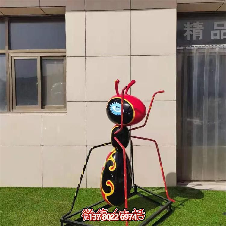 不銹鋼彩繪戶(hù)外園林景觀(guān)大型抽象動(dòng)物螞蟻雕塑