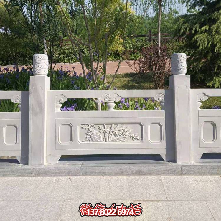 大理石石雕欄板石頭河道護欄陽(yáng)臺圍欄