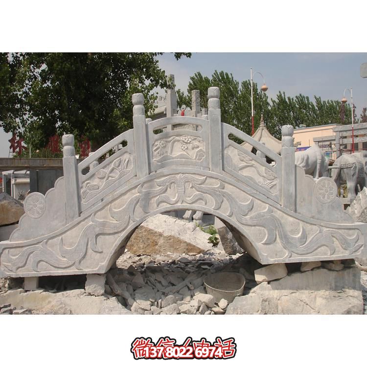 青石雕刻園林復古小拱橋景觀(guān)庭院裝飾擺件